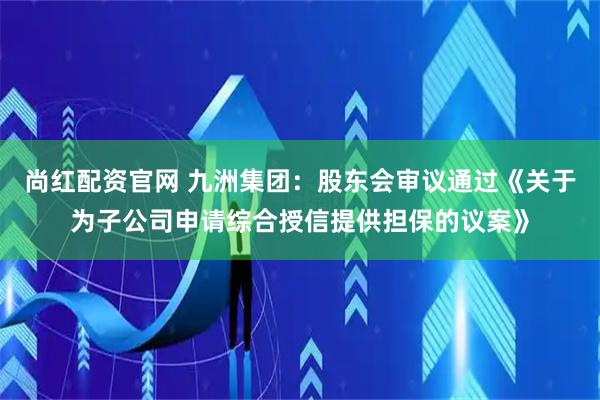 尚红配资官网 九洲集团：股东会审议通过《关于为子公司申请综合授信提供担保的议案》
